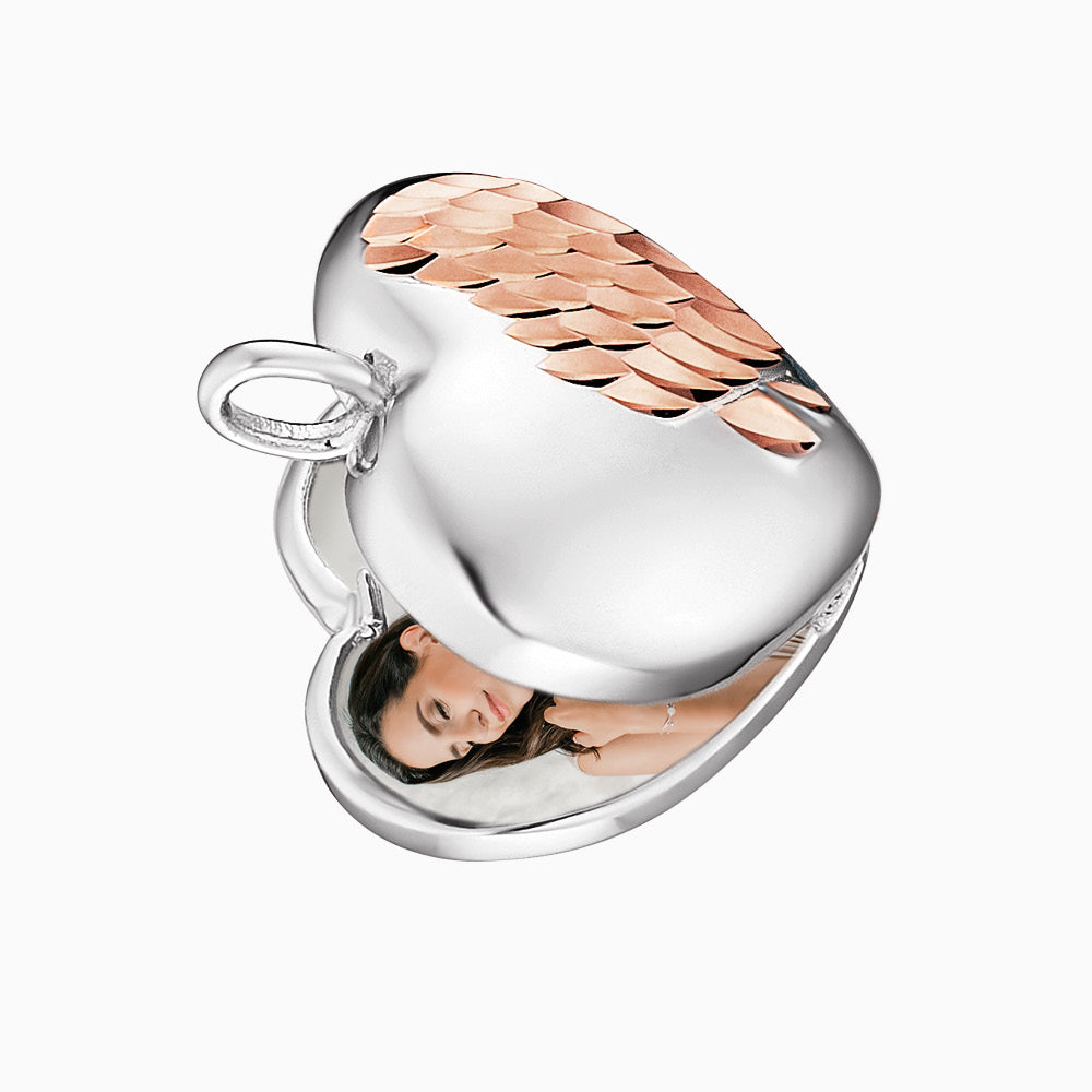 Engelsrufer pendant heart medallion silver and rose gold