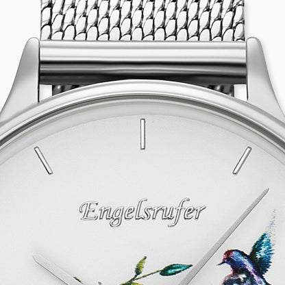 Engelsrufer watch silver flower with mesh strap silver (changeable)