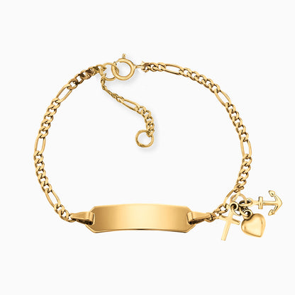 Engelsrufer Children's Bracelet ID Faith, Love & Hope Gold