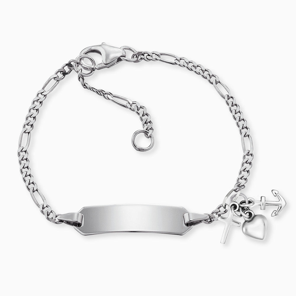 Engelsrufer girls children's bracelet silver with cross, heart and anchor pendants