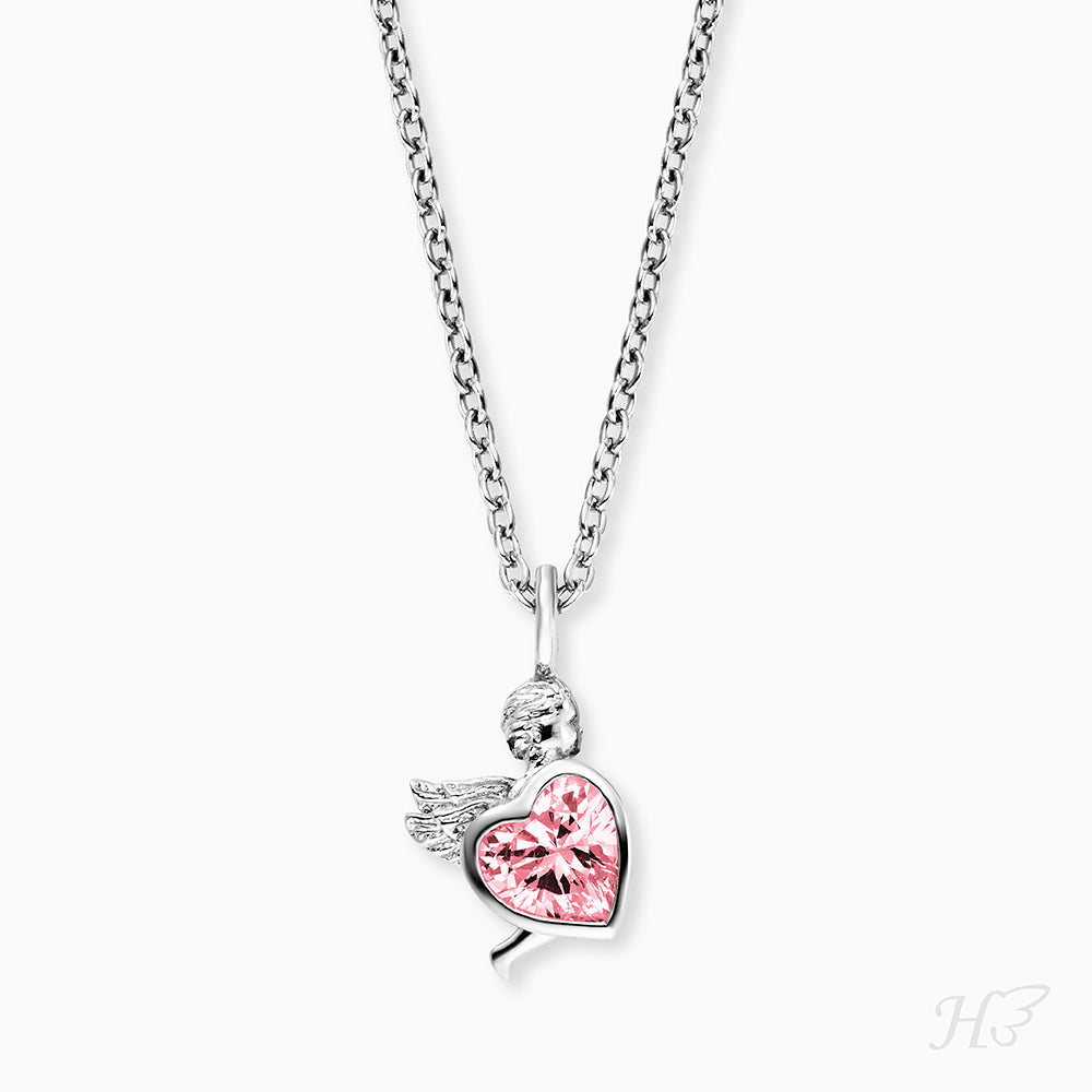 Engelsrufer girls' children's necklace with pink heart zirconia