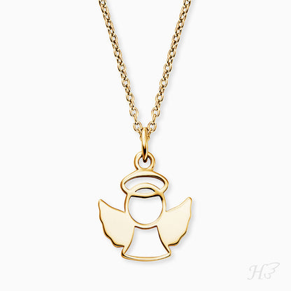 Engelsrufer girls' children's necklace in gold with halo angel