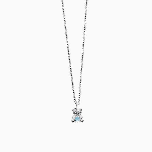 Engelsrufer Kinder Kette Teddy Silber mit Blauen Achat