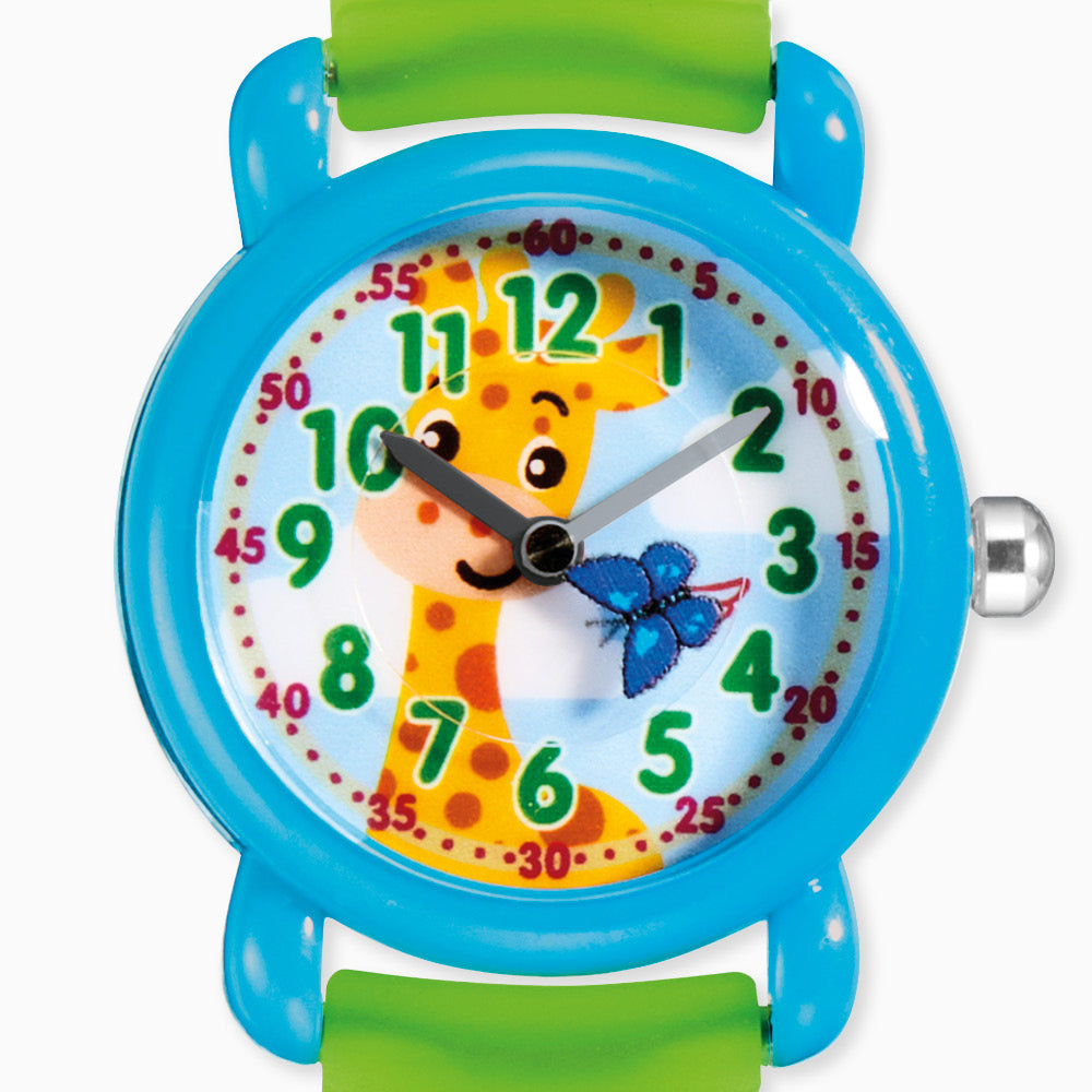 Engelsrufer children's analog watch lion, giraffe, rhino zoo with pencil case